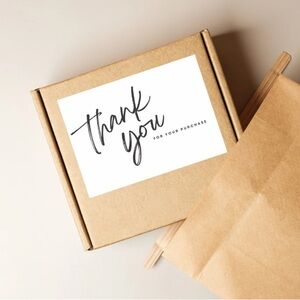 50 Large Thank You For Your Purchase Stickers For Small Business & Resellers
